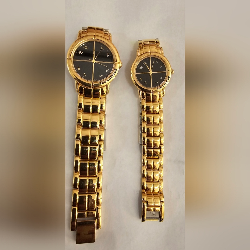 Ted Lapidus Stainless Steel Watch Set(Men & Women) New With Box